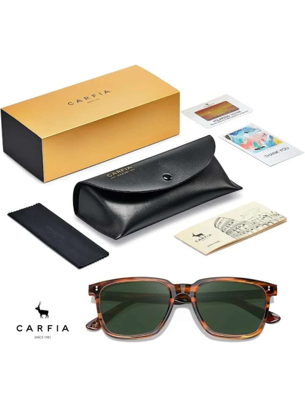 Stylish Polarized Square Sunglasses for Men | UV400 Protection, Retro